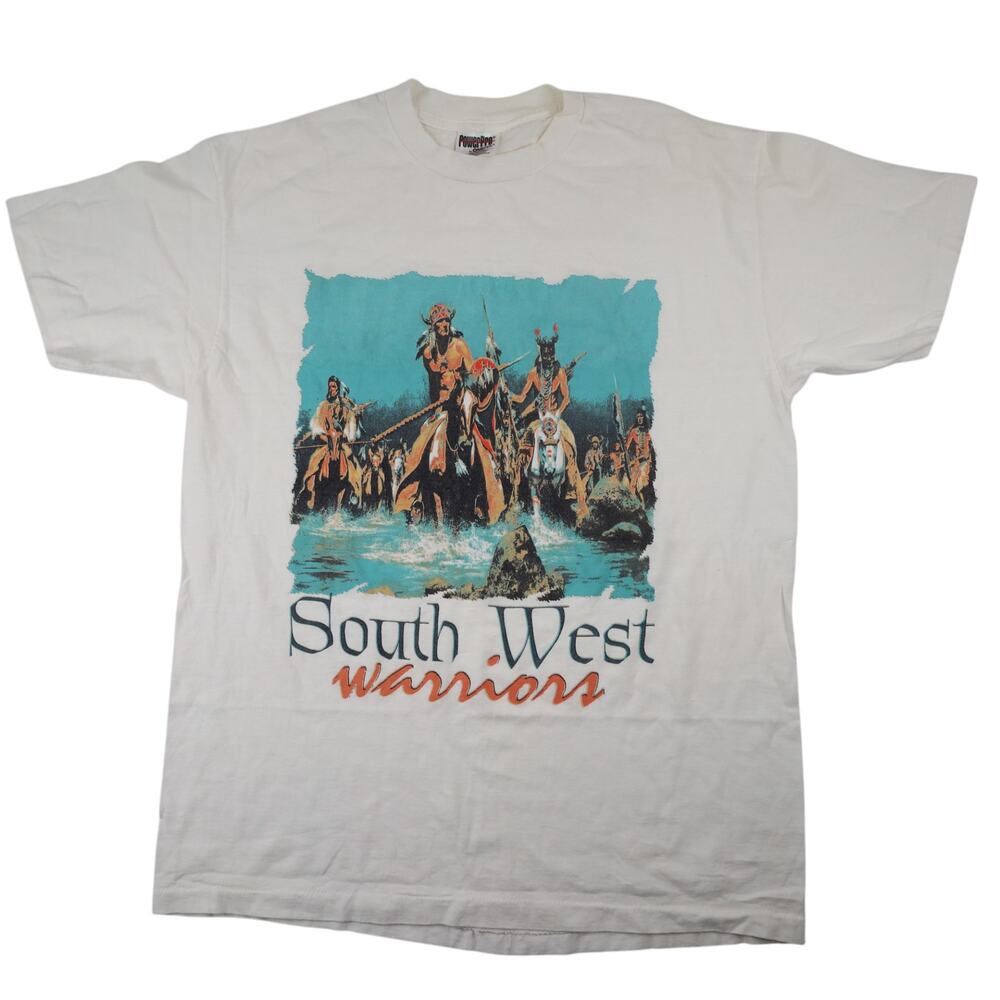 Vintage South West Warriors Graphic Native American Art T Shirt